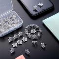 200 Pieces Star Shaped Push Pins Plastic Clear Thumb Tacks