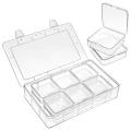 12pcs Clear Plastic Storage Box with Hinged Lid and Rectangular Box