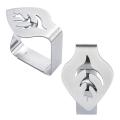 8 Pcs Silver Stainless Steel Tablecloth Clip Leaf-shaped Fixing Clip