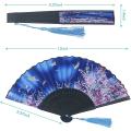 12 Pieces Floral Folding Hand Fan Vintage Pattern for Wedding Party