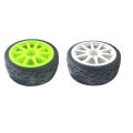 4pcs 12mm Hex 66mm Rc Car Rubber Tires Wheel Rim for 1/10 Model,green