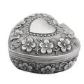 4x Classic Vintage Antique Heart Shaped Jewelry Box Ring Gift,silver