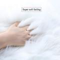 Super Soft Faux Fur Sheepskin Rug Shaggy Silky Plush Carpet White