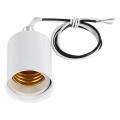 2x E27 Ceramic Base Socket Adapter Metal Lamp Holder with Wire White