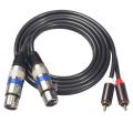 Hifi Audio Cable 2 Rca Male to Xlr 3 Pin Female Mixing Amplifier