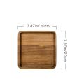 2 Pack Wood Square Dinner Plates,7.8inch for Dessert, Charger Plate