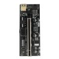 8x 16x Extender Pcie Riser Adapter Card Sata 6pin Power Black(2set)
