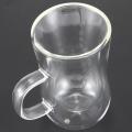 80ml Double Coffee Mug Heat-resistant Glass Office with Handle