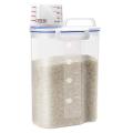 Rice Cereal Container- Food Rice Container Plastic with Measuring Cup
