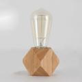 E27 Wooden Desk Lamp Diamond Bedside Lamp Eu-plug Wooden Base