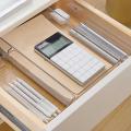 6pcs Clear Drawer Bins Case for Utensil Cosmetic Kitchen Tableware