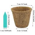 48 Pack Coco Coir Pots Biodegradable Plant Labels Mini Starter Pots