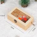New Year Christmas Creative Wooden Hand-cranked Music Box, D