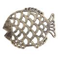 Cast Iron Fish Trivet, 7.5x6inch Decorative Pattern for Cookware