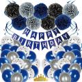 Blue and Silver Birthday Party Decorations Set