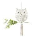 Hand-woven Owl Primary Color Cotton Rope Wall Decoration Tapestry