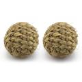 Pet Chew Toy Natural Grass Ball with Bell Tooth Cleaning