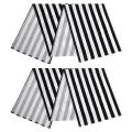 Striped Polyester Tablecloth for Dinner(black and White,2 Pack)