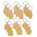 18pcs Blank Wooden Keychain Diy Wood Keychains Key Tags Gifts