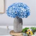 Light Blue Hydrangea Silk Flowers Heads Pack Of 20 Full Hydrangea