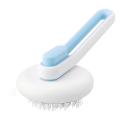 Cat Brush, One-click Cleaning Shedding and Grooming Brush, Blue