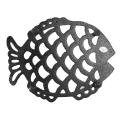 Cast Iron Fish Trivet, 7.5x6inch Decorative Pattern for Cookware
