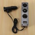 3 Way Multi Socket Car Lighter Usb Plug Triple Adapter with Usb Port