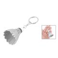 2x Keychain Handtasche Split Ring Kunststoff Badminton Keyring Weiss