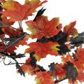 Artificial Maple Leaf Plants Are Decorated for Halloween A