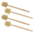 2 Pack Wood Toilet Brush Made Of Beechwood, with 360 Cleaning Power