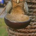 Pastoral Style Owl Feeder Hanging Garden Statues Bird Feeder