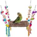 Bird Parrot Foraging Wall Mat Toys, Edible Seagrass Bird Swing Mat