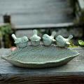Bird Bath Outdoor Garden Decor Birdbath Feeder Yard Bowl Ceramics