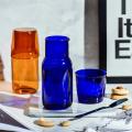 Transparent Candy Color Glass Teacup Set Simple Heat-resistant-blue