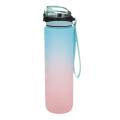 1000ml Water Bottle with Time &straw Large Wide Mouth Leakproof E