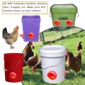 Rat Proof Chicken Feeder, 8 Ports and 1 Hole Saw Poultry Feed Orange