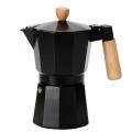 150ml Italian Wooden Handle Mocha Coffee Pot Aluminum Pot (black)