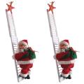 2x Animated Climbing Santa On Ladder Christmas Tree Decoration