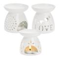 3 Pcs Ceramic Tea Candle Holder Wax Heater with Candle Spoon