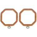 2 Packs Embroidery Hoops Octagon Set - Imitated Wood