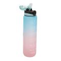 1000ml Water Bottle with Time &straw Large Wide Mouth Leakproof E