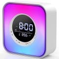 Bluetooth Speaker Alarm Clock with 10 Colors Night Light Dimmable