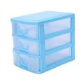 Mini Translucent Drawer Type Plastic Storage Boxblue 3 Layers