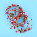 6pcs Candle Rings for Pillars,red and Gold, Wreaths for Christmas