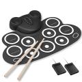 Electronic Midi Drum Kit 9 Pad for Indoor Practice, Wgs621 White