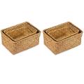 Seagrass Storage Basket, Multisize Handmade Rattan Shelf Baskets