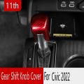Red Carbon Fiber Car Gear Shift Knob Cover for Honda Civic 2022