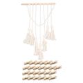 Hanging Photo Macrame Wall Hanging Pictures,with 25 Wood Clips