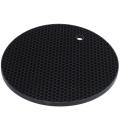 Set Of 2 Silicone Coasters Pot Holder Cup Mat(round) (2 Piece Black)