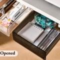 Under Desktop Organizer Nail-free Self-stick Pencil Tray Black